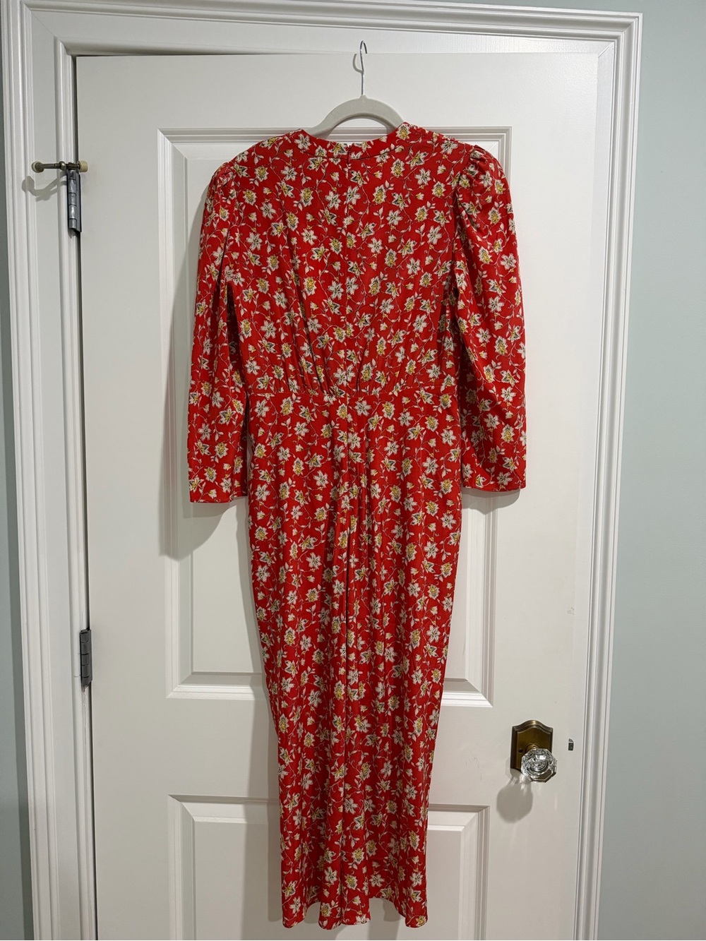 Veronica Beard Mary Silk Ditsy Floral Ruched Midi Dresss - Picture 5 of 6